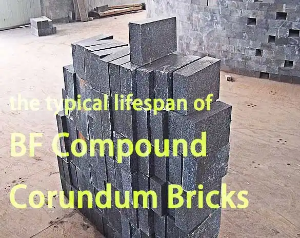 What is the typical lifespan of BF Compound Corundum Bricks in industrial settings?