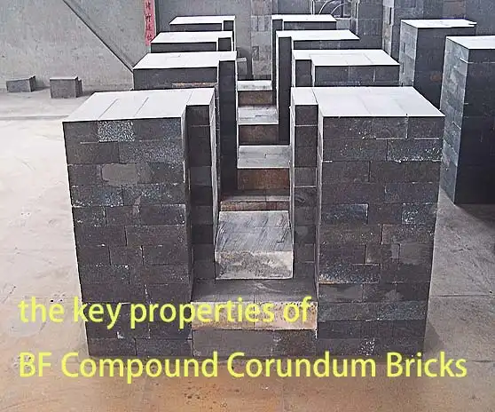 What are the key properties of BF Compound Corundum Bricks?